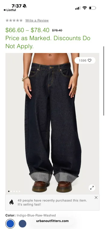 Edikted Kella Extra Oversized Low Rise Jeans
