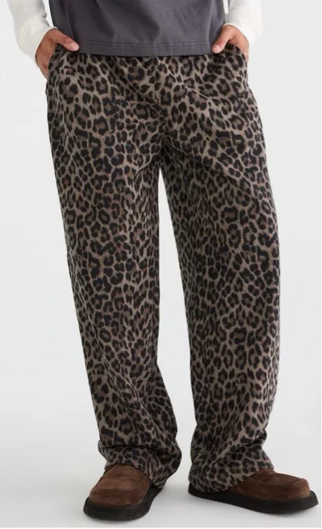 Cloud Soft Leopard Print Baggy Sweatpants