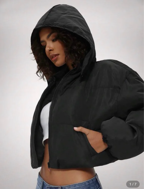 Forever 21 Plain Front Zip Up Long Sleeve Cropped Casual Coat | SHEIN USA