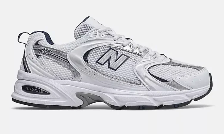 New Balance 530s “White with natural indigo”, Size 8