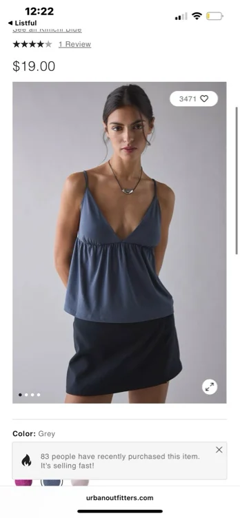 Kimchi Blue Jaelyn Jersey Knit Plunging Babydoll Cami