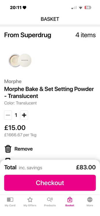 Morphe Bake & Set Setting Powder - Translucent | Make Up | Superdrug