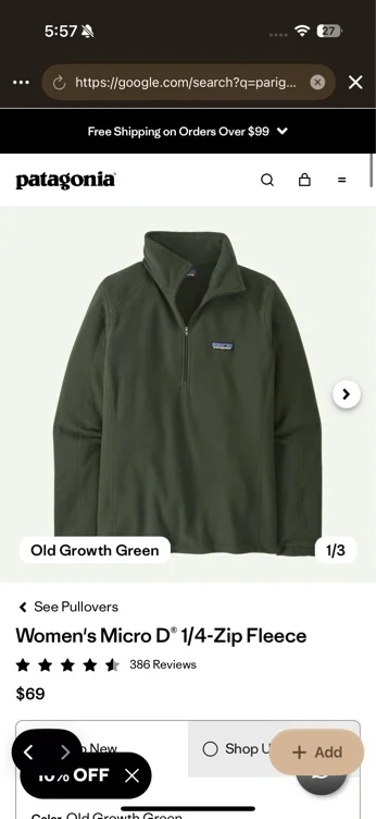 W's Micro D® 1/4-Zip - dark green 