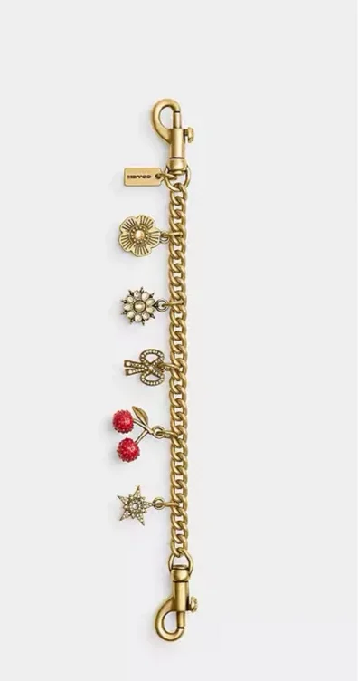 Crystal Motif Chain Bag Charm
