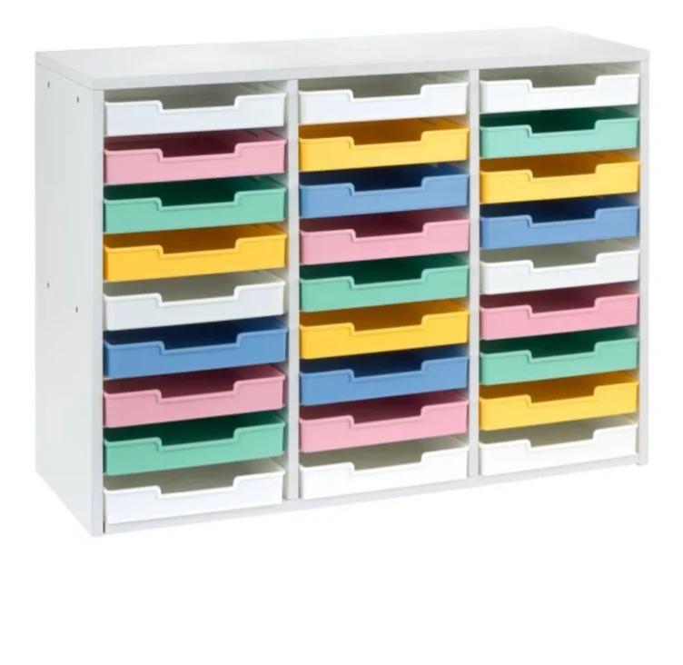Really Good Stuff® White 27-Slot Mail Center With Bold Vibes Trays