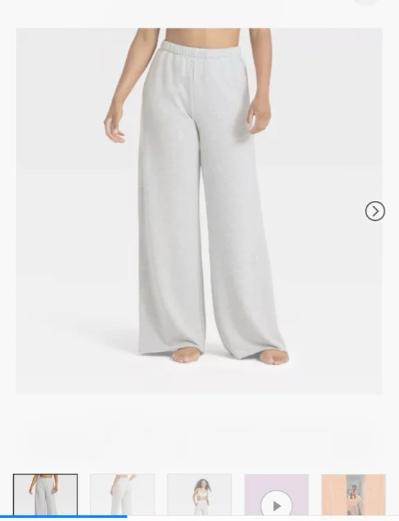 Women's PeachySoft French Terry Fleece Wide Leg Lounge Pants - Wild Fable™ Blue XS