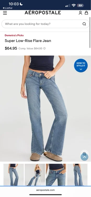 JeansSuper Low-Rise Flare JeanSuper Low-Rise Flare Jean