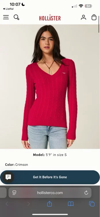 Cable-Knit V-Neck Icon Sweater