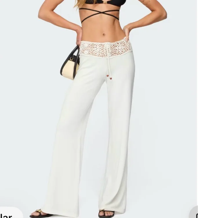 Crochet Waist Knit Pants 