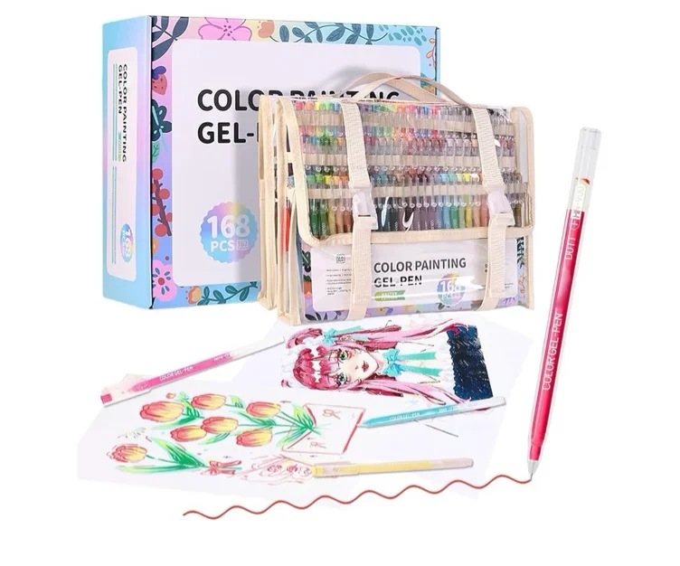 168Pcs Gel Pens Set, 162 Colors Gel Pens for Adult Coloring Books with Exquisite Transparent Storage Bag, 0.6mm Fine Point Quick-Drying Ink for Coloring & Writing, Journaling & Office : Amazon.com.au: Home