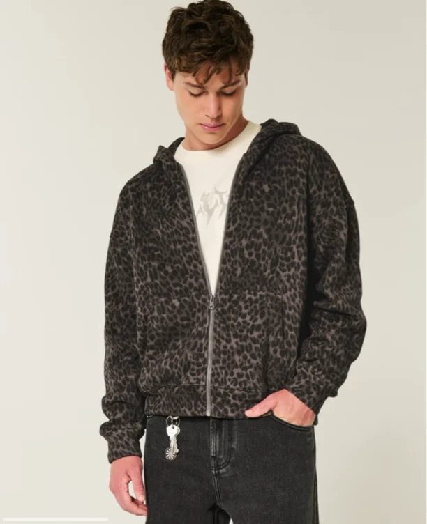 Boxy Zip-Up Hoodie
