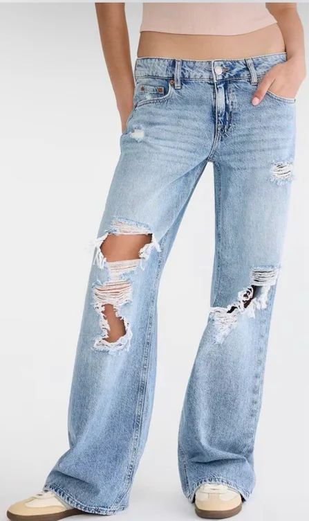 Low-Rise Baggy Wide Leg Jean