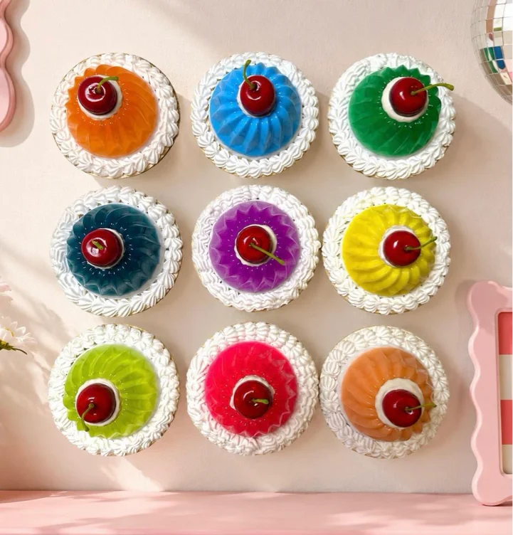Jelly cake 3d resin wall art sculpture/ custom colors / cake decor/dopamine decor / nostalgic/ cherry art / kitchen decor / kitschy