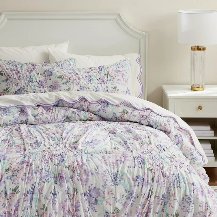 LoveShackFancy Garden Damask Smocked Quilt
