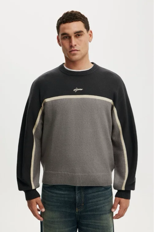 Panelled Crew Knit