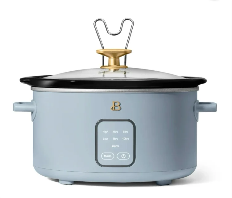 Beautiful 4Qt Slow Cooker with Touch-Activated Display, Cornflower Blue by Drew Barrymore
