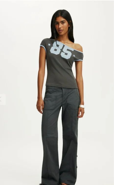 Off Shoulder Graphic Tee