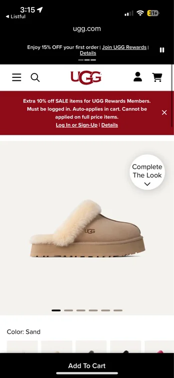 UGG® Women's Disquette Sheepskin Slippers in Chestnut, Size 7