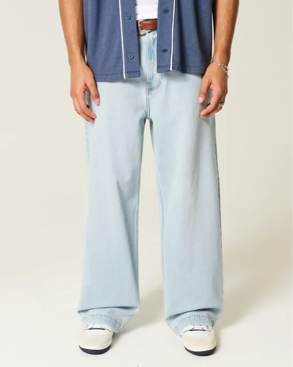Light Wash Astronaut Graphic Super Baggy Jeans