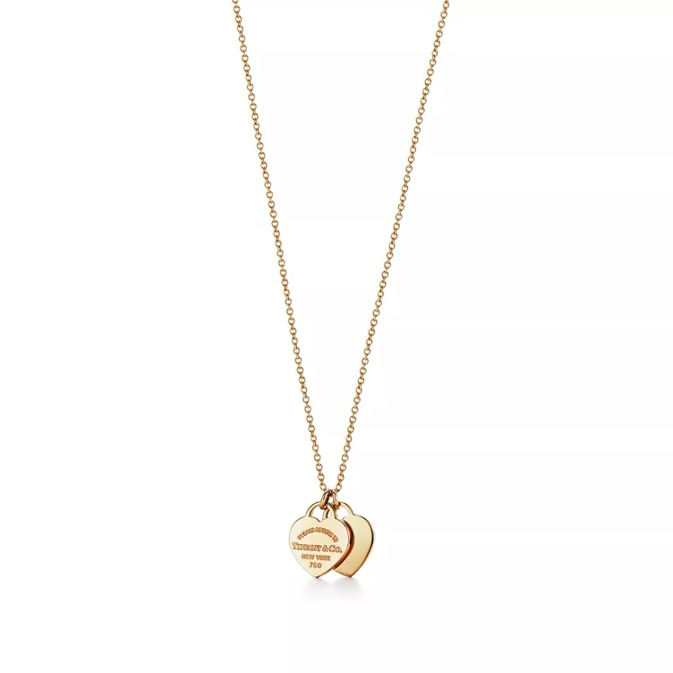 Return to Tiffany® Double Heart Tag Pendant in Yellow Gold, Mini