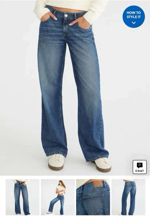 Low-Rise Baggy Wide Leg Jean