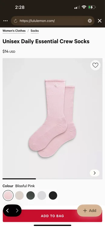 Unisex Daily Essential Crew Socks - Rainforest Green - L