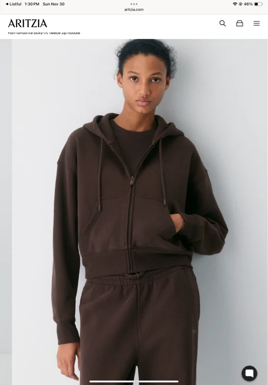 Cozy Sweatfleece Boyfriend Boxy Zip Hoodie