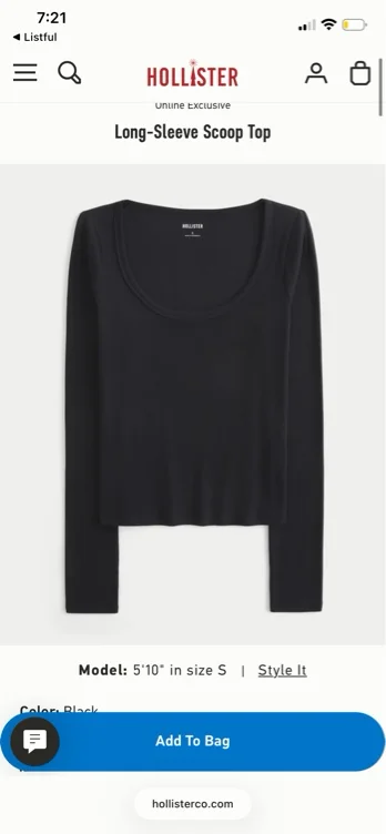 Long-Sleeve Scoop Top