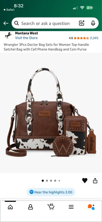 Amazon.com: Wrangler 3Pcs Doctor Bag Set for Women Top Handle Purse Hobo Shoulder Satchel Handbags Crossbody Bag with Crazy Horse Grain Leather for Women WG48S-S51101COW : Clothing, Shoes & Jewelry