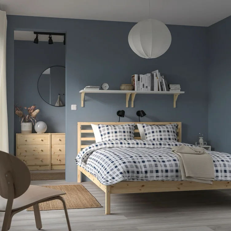 TARVA Bed frame - pine/Luröy Queen