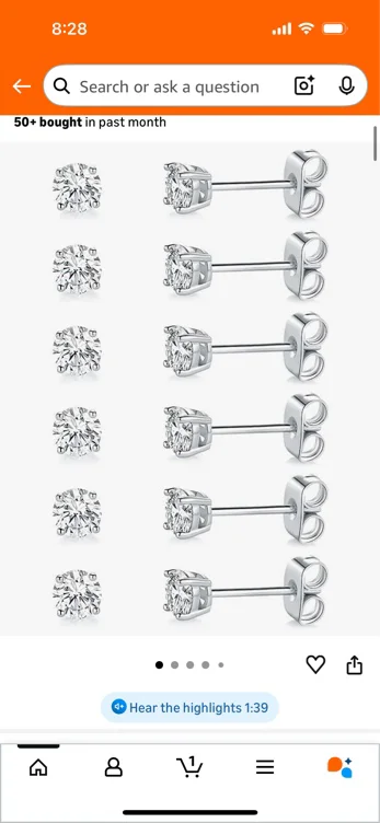 Diamond earrings Amazon 