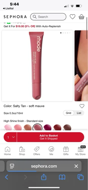Peptide Lip Tint Nourishing Glaze - Ribbon - sheer pink