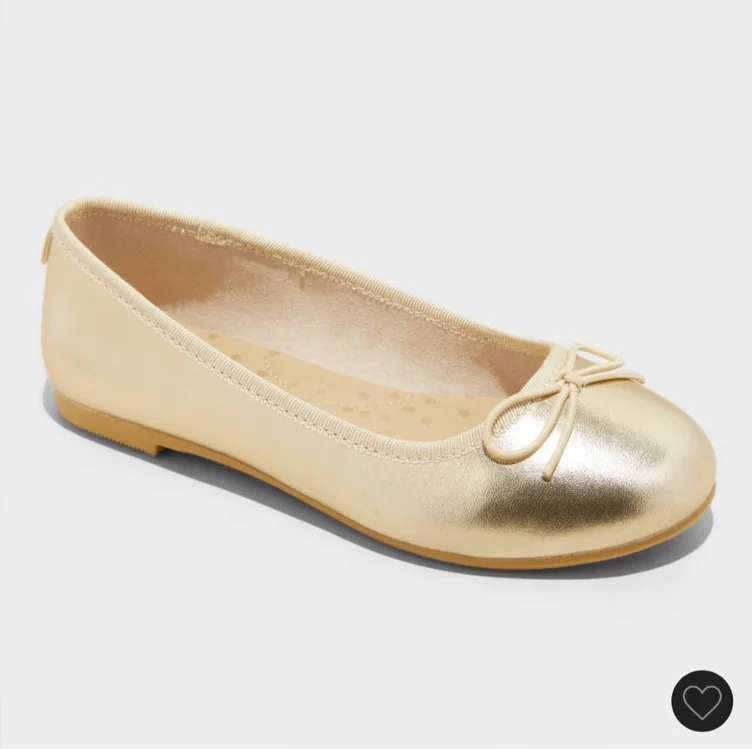 Kids' Diana Slip-On Ballet Flats - Cat & Jack™ Black 1: Memory Foam Insole, Recycled PET Upper, Flocked Outsole