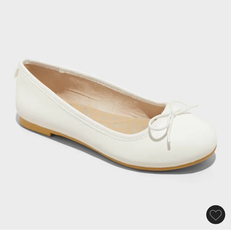 Kids' Diana Slip-On Ballet Flats - Cat & Jack™ Black 1: Memory Foam Insole, Recycled PET Upper, Flocked Outsole