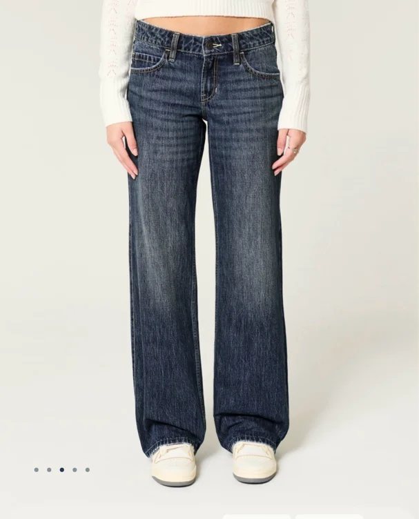 Pacsun Zoe Low Rise Girlfriend Jeans Dark Blue