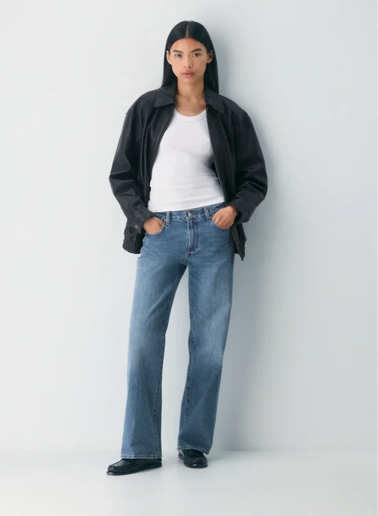 Denim Forum The Farrah Lo-Rise Wide Jean