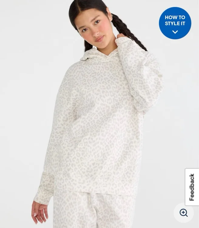 Cloud Soft Leopard Print Oversized Pullover Hoodie