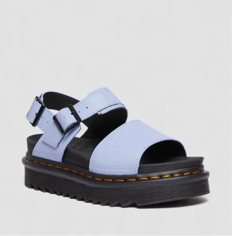 Amazon.com | Dr. Martens Women's Voss Sandal, Zen Blue Pisa, 7 | Slides