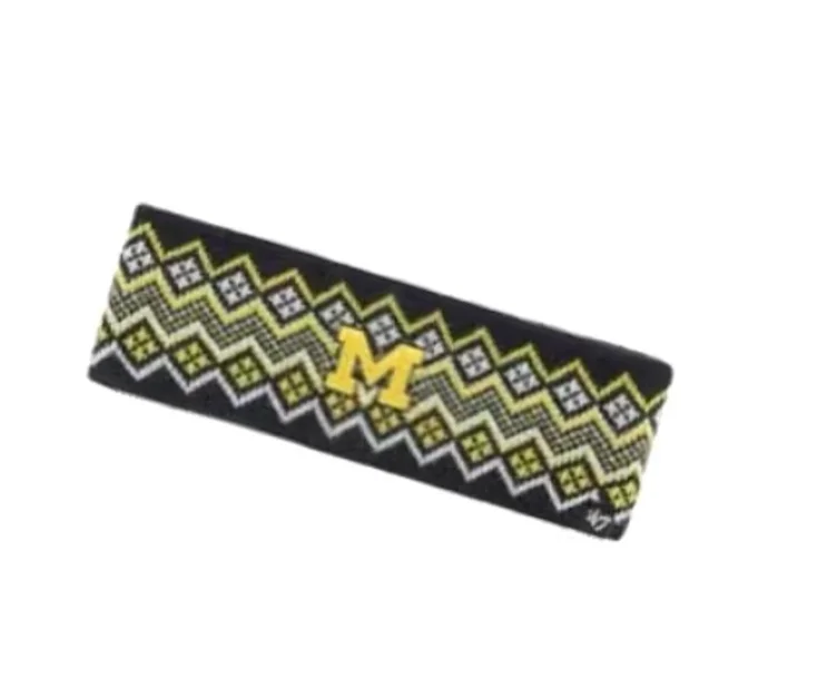 47 Michigan Wolverines Blue Elsa Headband Womens Knit Hat
