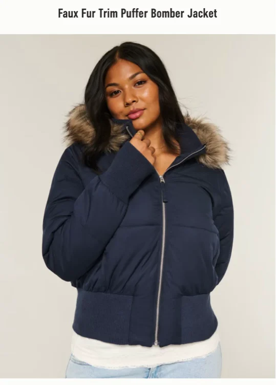 Faux Fur Trim Puffer Bomber Jacket