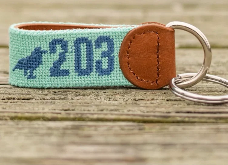 Connecticut Needle Point Key Chain