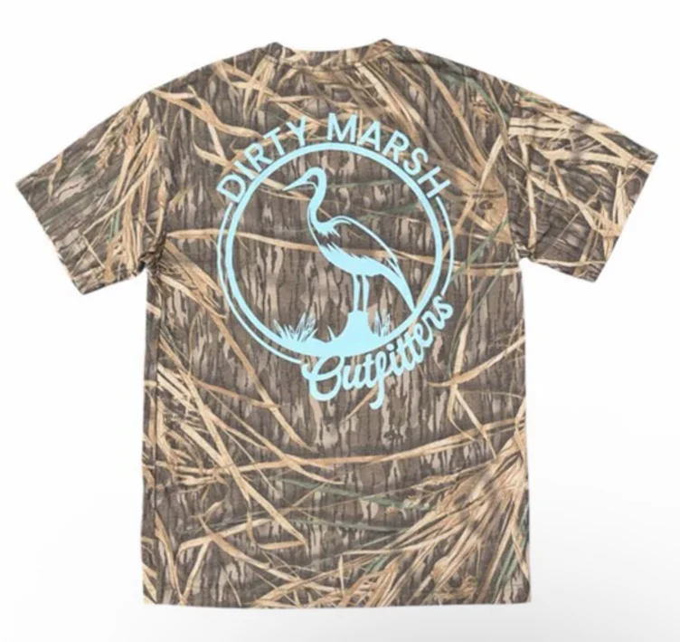Teal Dirty Marsh Logo Short Sleeve T-Shirt in Shadowgrass - L