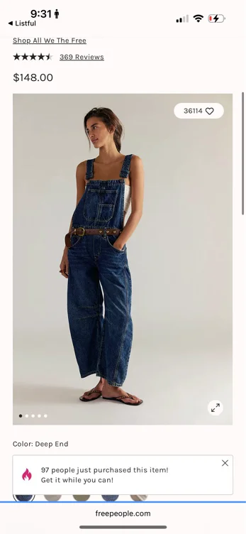 We The Free Good Luck Barrel Overalls
