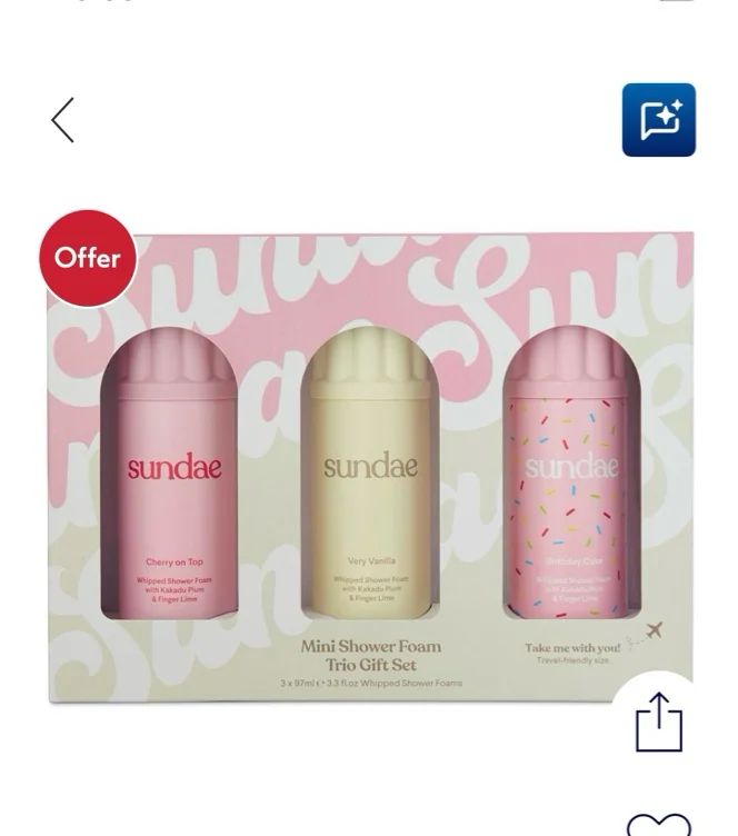 Sundae Shower Foam Minis Travel Trio Gift Set - Boots