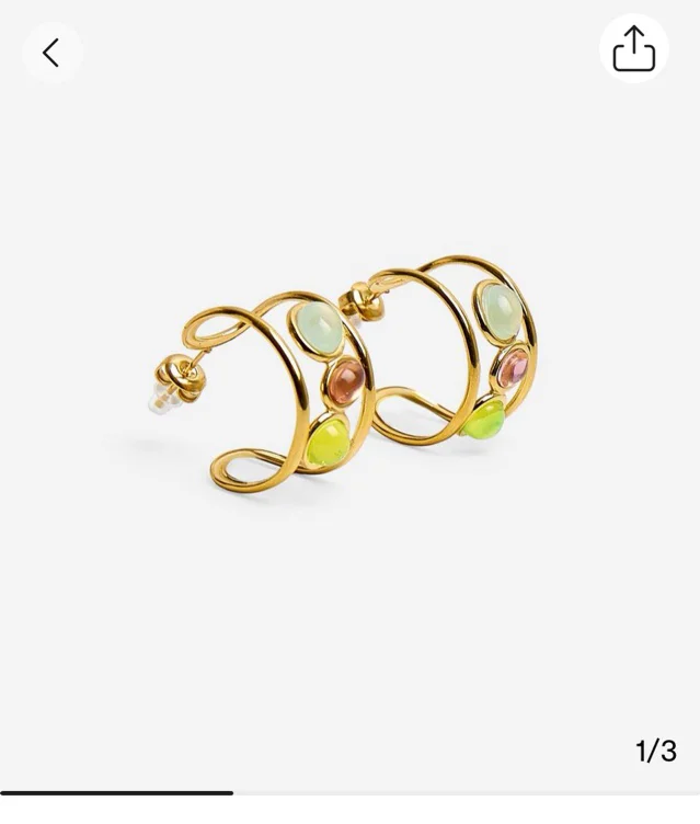 Public Desire Gold Plated Resin Hoop Earrings