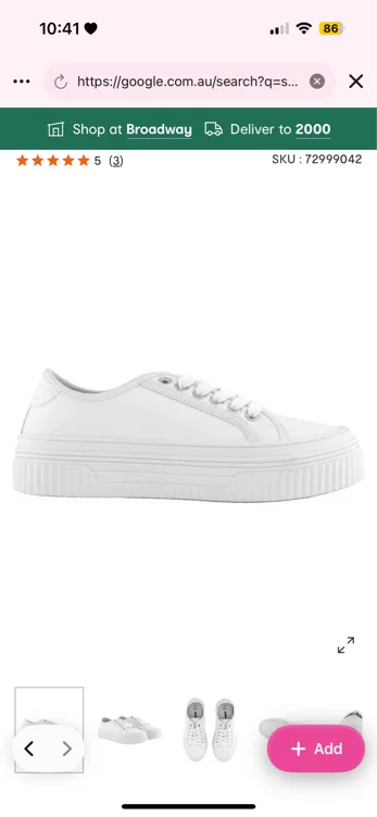 Chunky Casual PU Lace Up Sneakers - Kmart 