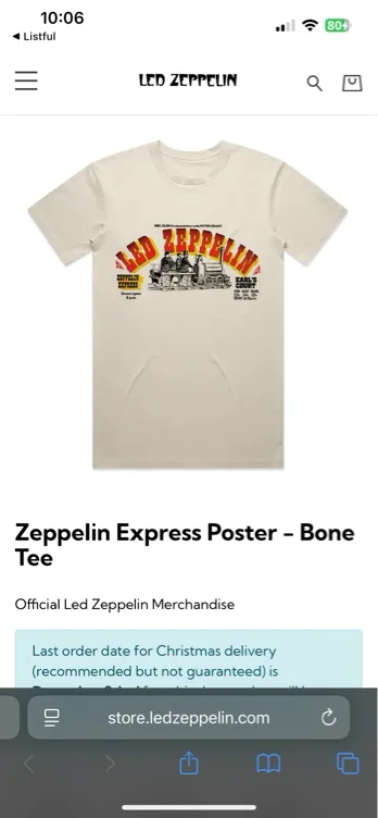 Zeppelin Express Poster - Bone Tee - Led Zeppelin