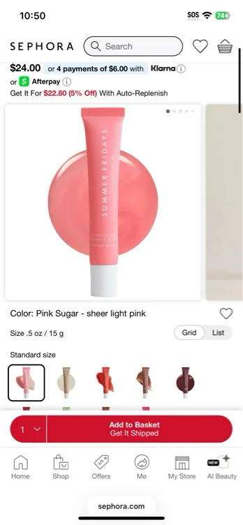 Lip Butter Balm Treatment for Hydration + Nourishing Shine - Toasted Marshmallow