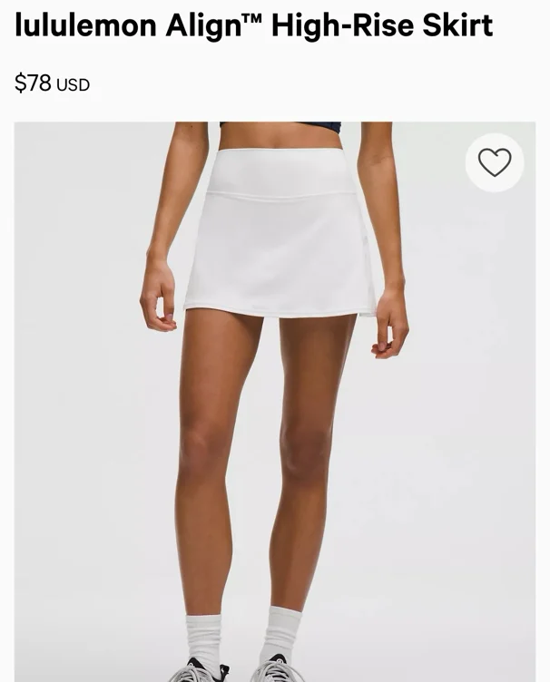 lululemon Align™ High-Rise Skirt - white - size 2