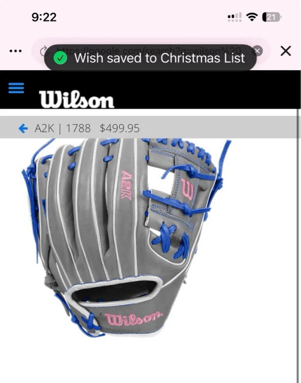 Wilson infield glove 